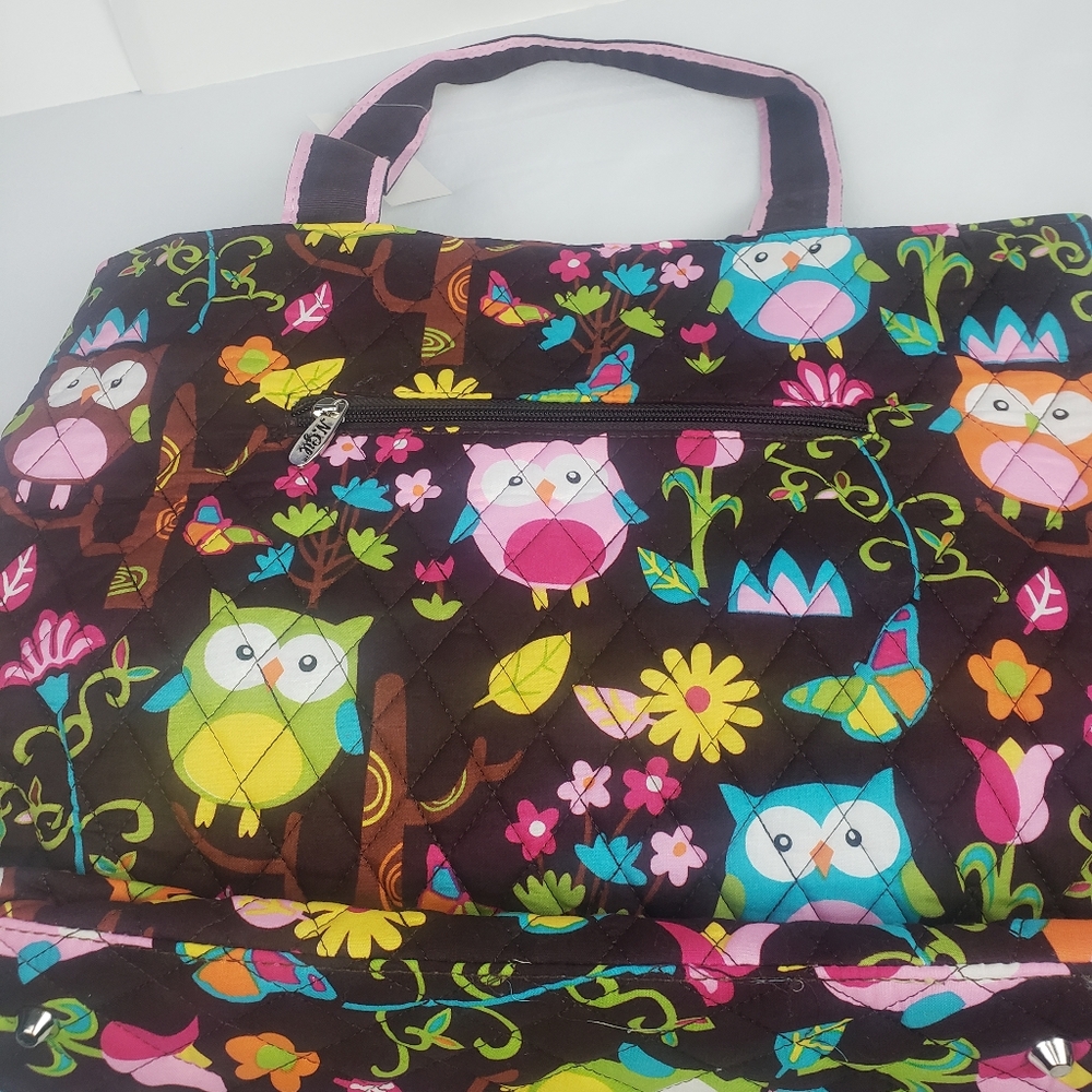 N.GIL 3-Piece Quilted Diaper Bag (Owl /Brown) new